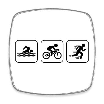 Icônes du triathlon Sport - Magnet carré - blanc - Devant