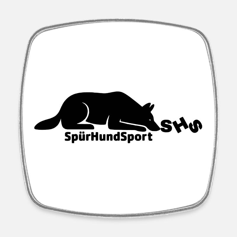 SHS Logo schwarz - Viereckiger Kühlschrankmagnet - Weiß