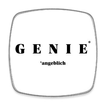 GENIE supposedly – minimalist irony stateman - Square fridge magnet - white - Front