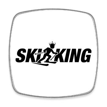 Ski King Funny - Square fridge magnet - white - Front