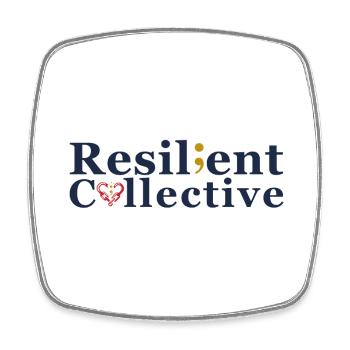 Resilient Collective Logo - Square fridge magnet - white - Front