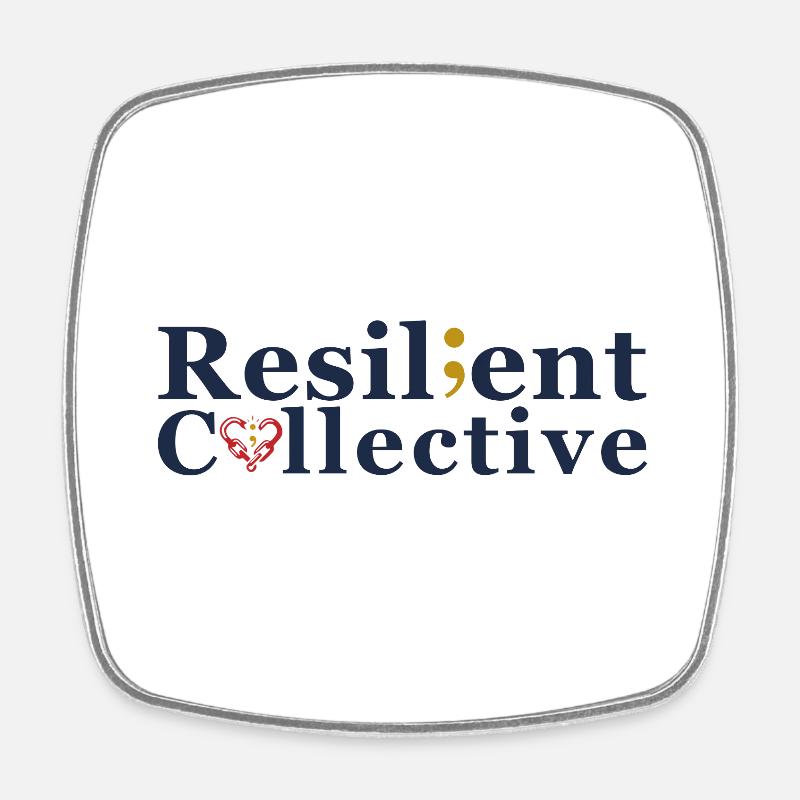 Resilient Collective Logo - Square fridge magnet - white