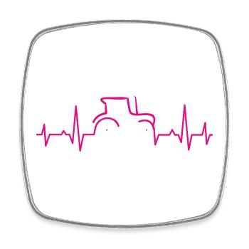 CARDIOGRAM TRAKTOR Magenta - Square fridge magnet - white - Front