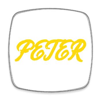 gel er text peter - Viereckiger Kühlschrankmagnet - Weiß - Vorne