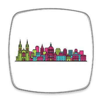 Montpellier Stadtsilhouette Arc de Triomphe Art - Viereckiger Kühlschrankmagnet - Weiß - Vorne