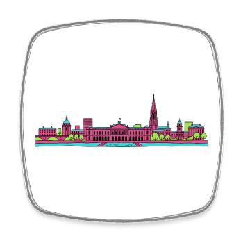Bordeaux City Skyline Place de la Bourse Art - Viereckiger Kühlschrankmagnet - Weiß - Vorne