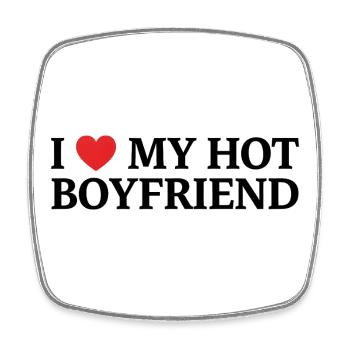 I love my hot friend - Square fridge magnet - white - Front