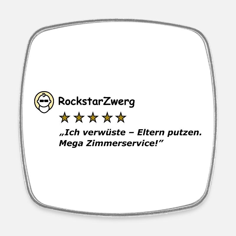 RockstarZwerg - Viereckiger Kühlschrankmagnet - Weiß