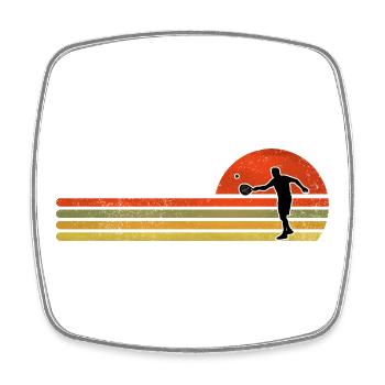 Retro Vintage Pedal - Viereckiger Kühlschrankmagnet - Weiß - Vorne