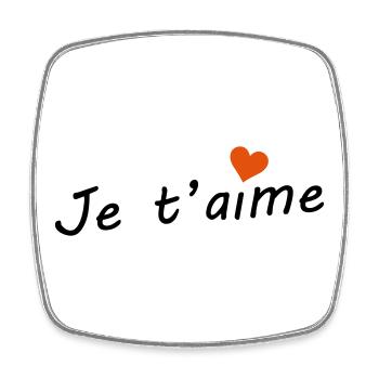 Je t'aime  - Magnet carré - blanc - Devant
