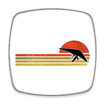 Retro Vintage Hang Glider - Square fridge magnet - white - Front