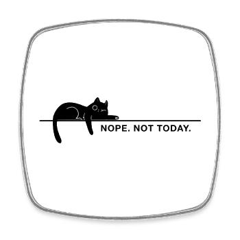 Nope. Not today. – Minimal Katze Statement - Viereckiger Kühlschrankmagnet - Weiß - Vorne