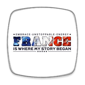 C’est la France que mon histoire a commencé - Magnet carré - blanc - Devant