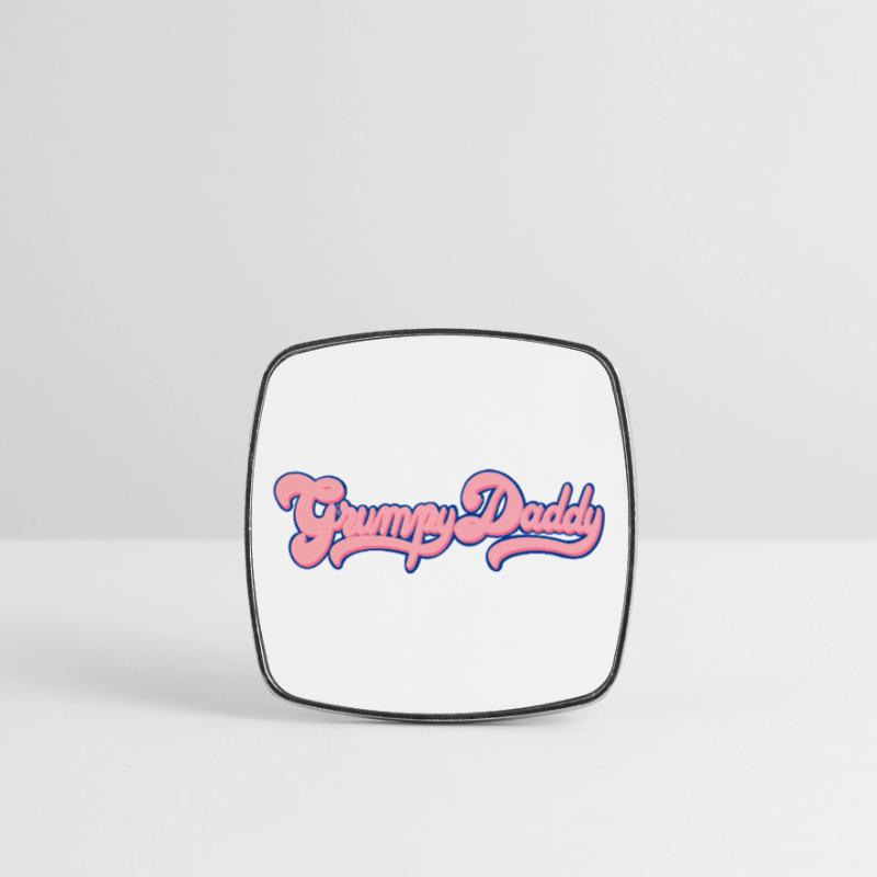 Script rétro de Grumpy Daddy - Couleur « Chewing-gum » Magnet carré