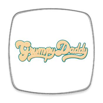 Grumpy Daddy Retro Script - Color "Groovy Baby" - Square fridge magnet - white - Front