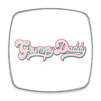Grumpy Daddy Retro Script - Farbe "Sports Bra" - Viereckiger Kühlschrankmagnet - Weiß - Vorne