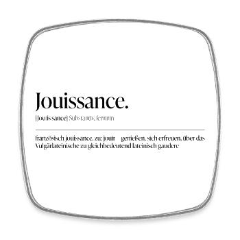 Jouissance – Lust as a statement - Square fridge magnet - white - Front