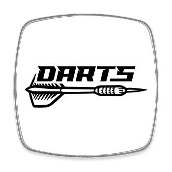 Dartpfeil Darts - Viereckiger Kühlschrankmagnet - Weiß - Vorne