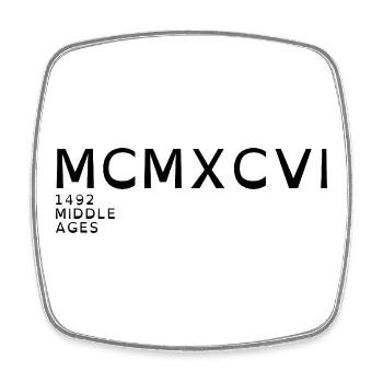 1996_LINE_black - Square fridge magnet - white - Front