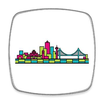 Halifax City Skyline Citadel Hill Moderne Kunst - Viereckiger Kühlschrankmagnet - Weiß - Vorne