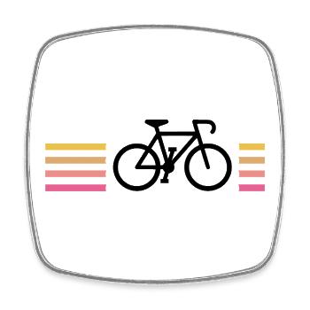 Vélo Noir Bandes Énergiques Sunset  - Magnet carré - blanc - Devant