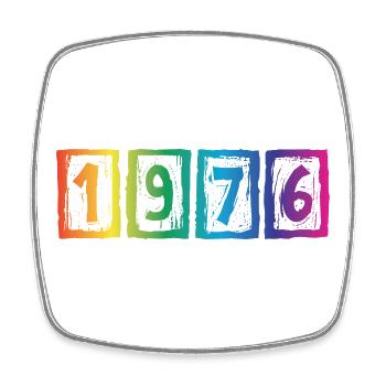 Vintage 1976 - Viereckiger Kühlschrankmagnet - Weiß - Vorne