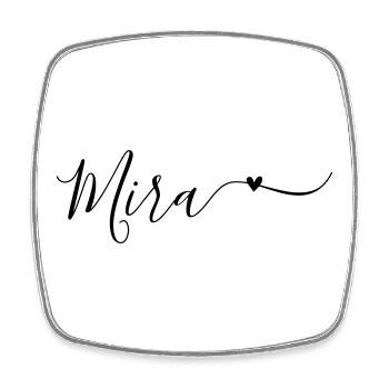 Prénom Mira Décoratif - Magnet carré - blanc - Devant