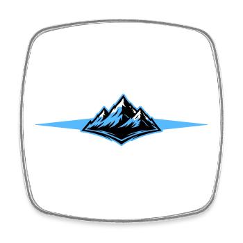 Mountains icon line - Square fridge magnet - white - Front
