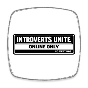 Introvertierte - Viereckiger Kühlschrankmagnet - Weiß - Vorne