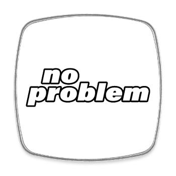 NO PROBLEM - Viereckiger Kühlschrankmagnet - Weiß - Vorne