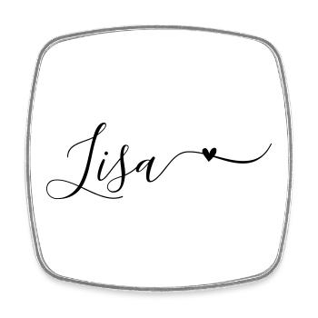 Lisa Prénom Décoratif - Magnet carré - blanc - Devant