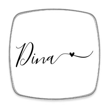 Dina Name First Name Decorative - Square fridge magnet - white - Front