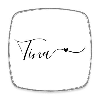 Tina, prénom, prénom décoratif - Magnet carré - blanc - Devant