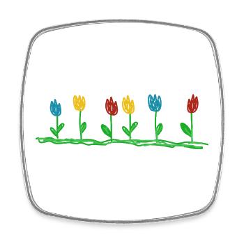 Garten Blumen Natur Gärner Blumenbeet - Viereckiger Kühlschrankmagnet - Weiß - Vorne