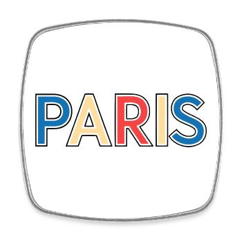 Paris rétro multicolore - Magnet carré - blanc - Devant