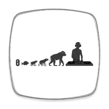 Evolution to DJ - Square fridge magnet - white - Front