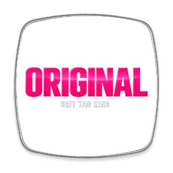 Original Seit Tag Eins Neon Pink - Viereckiger Kühlschrankmagnet - Weiß - Vorne