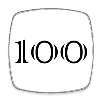 100. 100 YEARS. 100th ANNIVERSARY. BIRTHDAY 100 - Square fridge magnet - white - Front