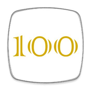 100. 100 YEARS. 100th ANNIVERSARY. BIRTHDAY 100 - Square fridge magnet - white - Front