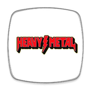 Heavy Metal 3D-Logo - Viereckiger Kühlschrankmagnet - Weiß - Vorne