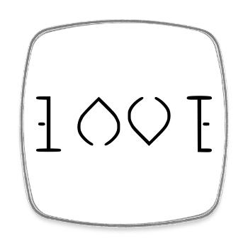 Liebe - Viereckiger Kühlschrankmagnet - Weiß - Vorne
