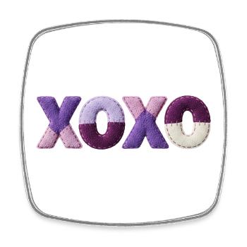XOXO Patchwork Love Style Vintage Mignon - Magnet carré - blanc - Devant