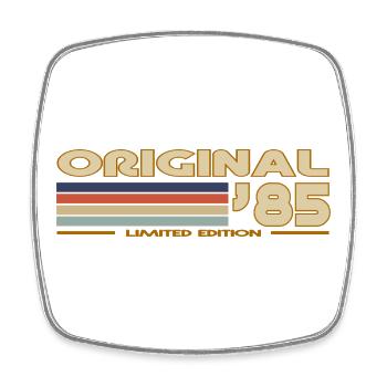 1985 - Square fridge magnet - white - Front