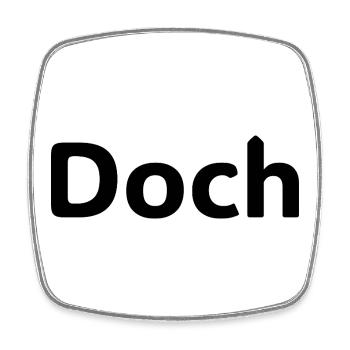 Doch – Deutscher Statement Spruch - Viereckiger Kühlschrankmagnet - Weiß - Vorne