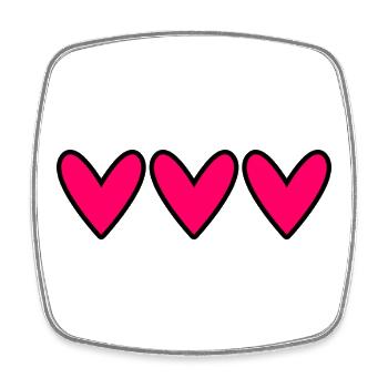 CŒUR. CŒURS. SAINT VALENTIN. LOVE. AMOUR. NOËL - Magnet carré - blanc - Devant