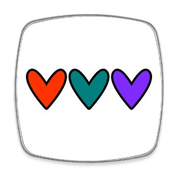 HEART. HEARTS. HEART. FATHER'S DAY. VALENTINE'S DAY - Square fridge magnet - white - Front