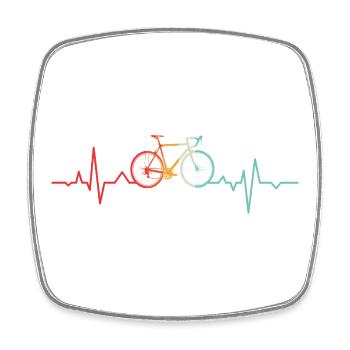 Bicycle heartbeat vintage - Square fridge magnet - white - Front