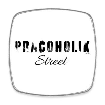 Pracoholik street Polska - Viereckiger Kühlschrankmagnet - Weiß - Vorne