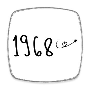 Jubiläum 1968 1968 Rückblick 1968 - Viereckiger Kühlschrankmagnet - Weiß - Vorne