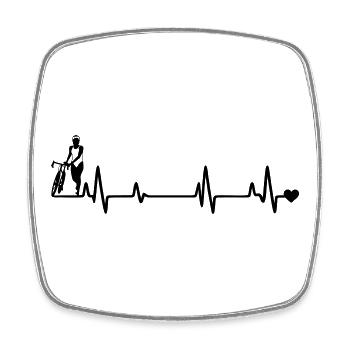 Bicycle - Square fridge magnet - white - Front